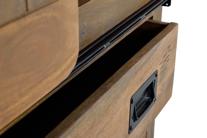 Giner y Colomer Armario Industrial de Madera de Mango con Metal, 150x90x45 cm